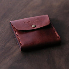 Cool Wooden Leather Mens Wallet Small Card Holder Handmade Coin Wallet for Men