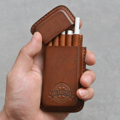 Handmade Green Leather Womens 10pcs Cigarette Holder Case Cool Custom Cigarette Case for Women - imessengerbags