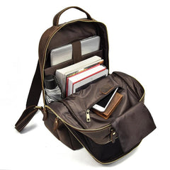 Genuine Leather Mens Cool Backpack Sling Bag Large Black Travel Bag Hiking Bag for men - imessengerbags