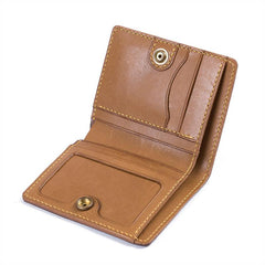 Handmade Leather Mens Cool Slim Leather Wallet Men Small Wallets Bifold for Men - imessengerbags