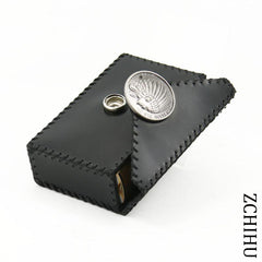Cool Leather Mens Vintage Black Indian Cigarette Holder Case Cigarette Holder for Men - imessengerbags