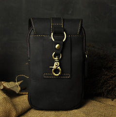 Leather Belt Pouch Mens Waist Bag Small Case for Men