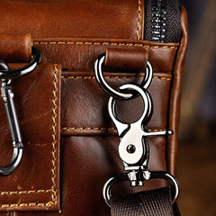 Leather Belt Pouch Mens Small Cases Waist Bag Hip Pack Belt Bag Fanny Pack Bumbag for Men - imessengerbags