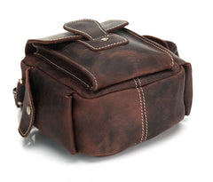 Cool Leather Mens Camera Bag Small Shoulder Bag Crossbody Bag For Men