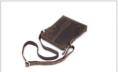 Handmade Leather Mens Cool Small Messenger Bag iPad Bag Chest Bag Bike Bag Cycling Bag for men - imessengerbags