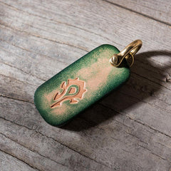 Handmade Leather Mens World of Warcraft Cool Keychain KeyCharm Keyring Pendant for Men - imessengerbags