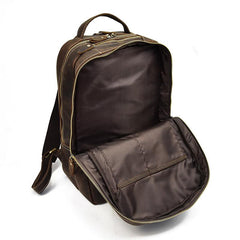 Genuine Leather Mens Cool Backpack Sling Bag Large Black Travel Bag Hiking Bag for men - imessengerbags