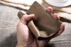 Handmade Leather Mens Cool Slim Leather Wallet Men Small Wallets Bifold for Men - imessengerbags