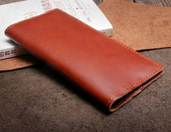 Handmade Leather Mens Cool Long Leather Wallet Clutch Wristlet Wallet for Men - imessengerbags