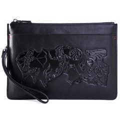 Handmade Leather Mens Urban Cohort Clutch Cool Slim Wallet Zipper Clutch Wristlet Wallet for Men