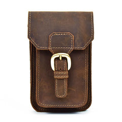 MEN LEATHER Belt Pouch WAIST BAG HIP PACK BELT BAG CELL PHONE HOLSTERS - imessengerbags