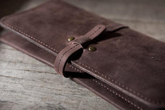 Handmade Leather Mens Clutch Wallet Cool Leather Wallet Long Phone Wallets for Men - imessengerbags