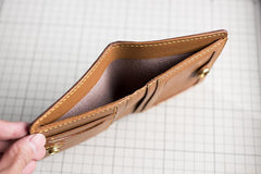 Handmade Leather Mens Cool Slim Leather Wallet Men Small Wallets Bifold for Men - imessengerbags