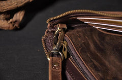 Handmade Leather Mens Cool Long Leather Wallet Zipper Clutch Wallet for Men - imessengerbags