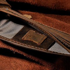 Handmade Leather Mens Cool Slim Leather Wallet Card Wallet Holders Men Small Wallets Bifold for Men - imessengerbags