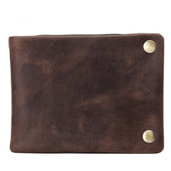 Handmade Leather Mens Cool Slim Leather Wallet Card Wallet Men Small Wallets Bifold for Men - imessengerbags