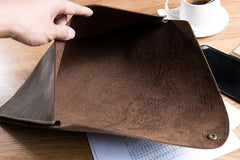 Handmade Leather Mens Clutch Cool Slim Wallet Envelope Clutch Wristlet Wallet for Men - imessengerbags