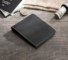 Handmade Leather Mens Cool Slim Leather Wallet Men Small Wallets Bifold for Men - imessengerbags