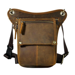 Leather Belt Pouch Mens Cases Waist Bag Hip Pack Belt Bag Fanny Pack Bumbag for Men