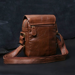 Genuine Leather Mens Cool Messenger Bag Square Bag Chest Bag Bike Bag Cycling Bag for men - imessengerbags