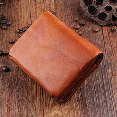 Handmade Mens Cool billfold Leather Wallet Men Small Wallets Trifold for Men - imessengerbags