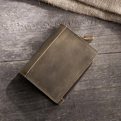 Handmade Leather Mens Cool Slim Leather Wallet Men Small Wallets Bifold for Men - imessengerbags