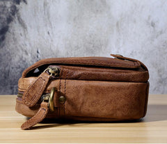 Leather Belt Pouch Mens Small Cases Waist Bag Hip Pack Belt Bag Fanny Pack Bumbag for Men - imessengerbags