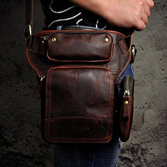 Leather Belt Pouch Mens Small Cases Waist Bag Hip Pack Belt Bag Fanny Pack Bumbag for Men - imessengerbags