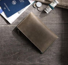 Handmade Leather Mens Travel Wallet Passport Leather Wallet Short Long Wallets for Men