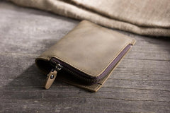 Handmade Leather Mens Cool Slim Leather Wallet Men Small Wallets Bifold for Men - imessengerbags
