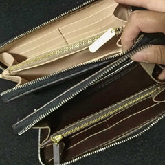 Handmade Leather Lion Tooled Mens Long Wallet Cool Leather Wallet Clutch Wallet for Men - imessengerbags