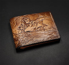 Handmade Leather Tooled League of Legends LOL Vladimir The Crimson Reaper Mens billfold Wallet Cool Leather Wallet Slim Wallet for Men - imessengerbags