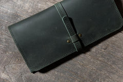 Handmade Leather Mens Clutch Wallet Cool Leather Wallet Long Phone Wallets for Men - imessengerbags