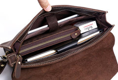 Genuine Leather Mens Cool Messenger Bag Clutch Bag Chest Bag Bike Bag Cycling Bag for men - imessengerbags