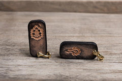 Handmade Leather Mens World of Warcraft Cool Keychain KeyCharm Keyring Pendant for Men - imessengerbags