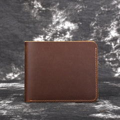 Vintage Mens Leather Slim Small Wallet Cool billfold Slim Bifold Wallets for Men - imessengerbags