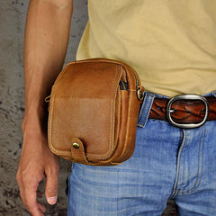 Leather Belt Pouch Mens Small Cases Waist Bag Hip Pack Belt Bag Fanny Pack Bumbag for Men - imessengerbags