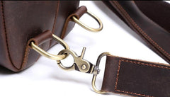 Handmade Leather Mens Cool Chest Bag Sling Bag Crossbody Bag Travel Bag Hiking Bag for men - imessengerbags