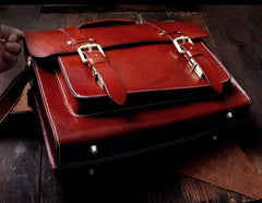 Genuine Leather Mens Cool Messenger Bag Briefcase Satchel Bag Bike Bag Cycling Bag for men