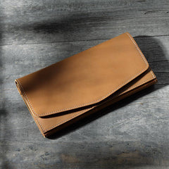 Handmade Leather Mens Clutch Wallet Cool Leather Wallet Long Phone Wallets for Men - imessengerbags