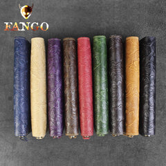 Handmade Leather Floral Mens Cool Travel Long Wallet Card Holder Card Slim Clutch Wallets for Men - imessengerbags