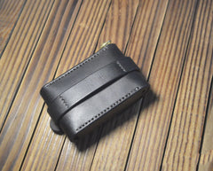 Leather Black Mens Cigarette Case Cigarette Holder Belt Pouch with Belt Loop for Men