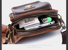 Leather Belt Pouch Mens Small Cases Waist Bag Hip Pack Belt Bag Fanny Pack Bumbag for Men - imessengerbags