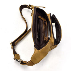 Vintage Leather Fanny Pack Mens Waist Bag Hip Pack Belt Bag for Men