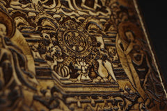 Handmade Leather Tooled Shakya Muni Buddhism Mens Long Wallet Cool Leather Wallet Clutch Wallet for Men - imessengerbags