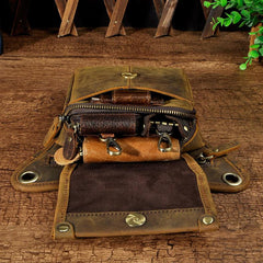 Leather Belt Pouch Mens Cases Waist Bag Hip Pack Belt Bag Fanny Pack Bumbag for Men