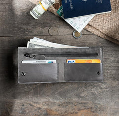 Handmade Leather Mens Cool Slim Leather Wallet Men Small Wallets Bifold for Men - imessengerbags