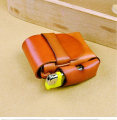 Cool Leather Mens Cigarette Case with Belt Loop Lighter Holder for Men