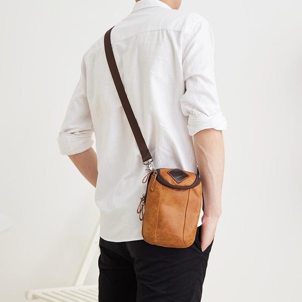 Leather Belt Pouch Mens Small Cases Waist Bag Hip Pack Belt Bag Fanny Pack Bumbag for Men - imessengerbags