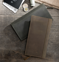 Handmade Leather Mens Clutch Wallet Cool Leather Wallet Long Phone Wallets for Men - imessengerbags